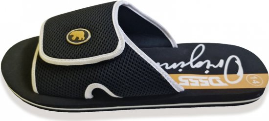 D555 DRAKE Slippers With Velcro Fastening Black - Bărbați pantofi 40-52 - 