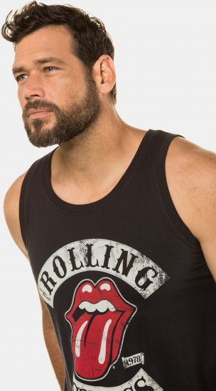 JP1880 Rolling Stones Graphic Band Tank Top Black - Tricouri - Tricouri Bărbați Mărimi Mari