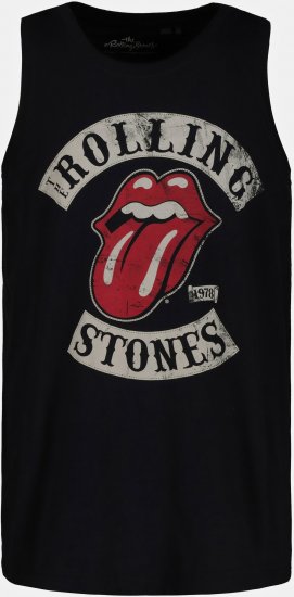 JP1880 Rolling Stones Graphic Band Tank Top Black - Tricouri - Tricouri Bărbați Mărimi Mari