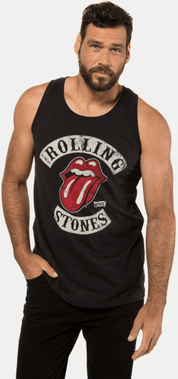 JP1880 Rolling Stones Graphic Band Tank Top Black - Tricouri - Tricouri Bărbați Mărimi Mari