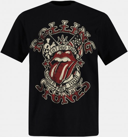 JP1880 Rolling Stones Graphic Comfort Fit Band T-Shirt Black - Tricouri - Tricouri Bărbați Mărimi Mari