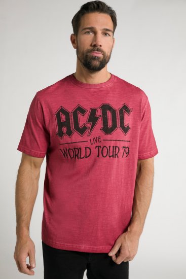 JP1880 AC/DC World Tour Graphic Comfort Fit Band T-Shirt Dark Red - Tricouri - Tricouri Bărbați Mărimi Mari