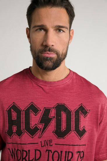 JP1880 AC/DC World Tour Graphic Comfort Fit Band T-Shirt Dark Red - Tricouri - Tricouri Bărbați Mărimi Mari
