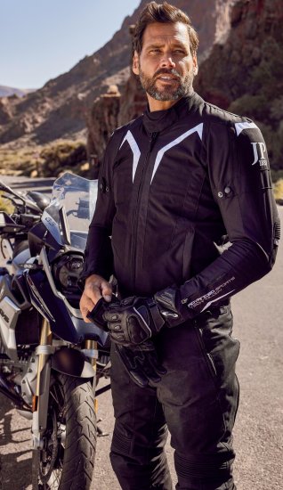 JP1880 3D Mesh Insert Motorcycle Jacket Black - Îmbrăcăminte de motocicletă mărimi mari - Îmbrăcăminte moto plus size pentru bărbați