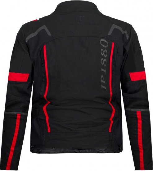 JP1880 Sporty Touring Motorcycle Jacket Black & Red - Îmbrăcăminte de motocicletă mărimi mari - Îmbrăcăminte moto plus size pentru bărbați