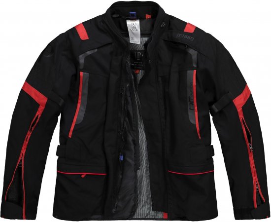 JP1880 Sporty Touring Motorcycle Jacket Black & Red - Îmbrăcăminte de motocicletă mărimi mari - Îmbrăcăminte moto plus size pentru bărbați