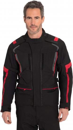 JP1880 Sporty Touring Motorcycle Jacket Black & Red - Îmbrăcăminte de motocicletă mărimi mari - Îmbrăcăminte moto plus size pentru bărbați