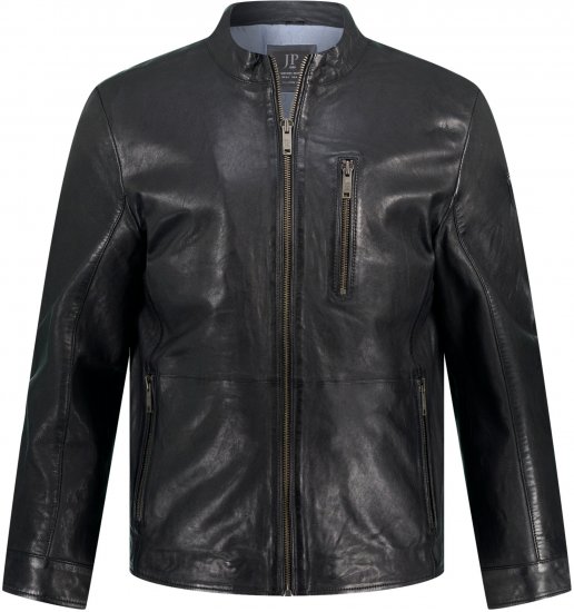 JP1880 Biker Style Leather Jacket Black - Geci - Geci Bărbați Mărimi Mari