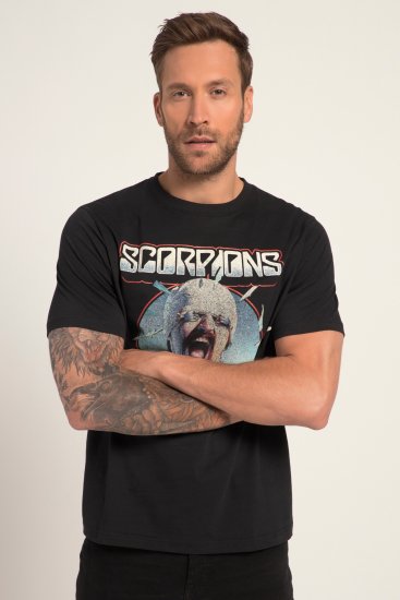 JP1880 Scorpions Blackout Graphic Comfort Fit Band T-Shirt Black - Tricouri - Tricouri Bărbați Mărimi Mari