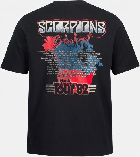 JP1880 Scorpions Blackout Graphic Comfort Fit Band T-Shirt Black - Tricouri - Tricouri Bărbați Mărimi Mari