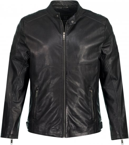 JP1880 Classic Biker Style Leather Jacket Black - Geci - Geci Bărbați Mărimi Mari
