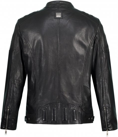 JP1880 Classic Biker Style Leather Jacket Black - Geci - Geci Bărbați Mărimi Mari