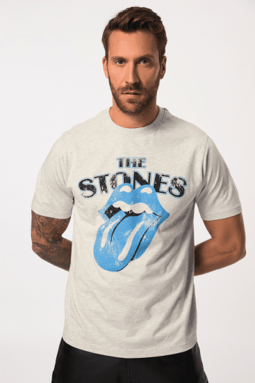 JP1880 Rolling Stones Graphic Comfort Fit Band T-Shirt Light Grey - Tricouri - Tricouri Bărbați Mărimi Mari