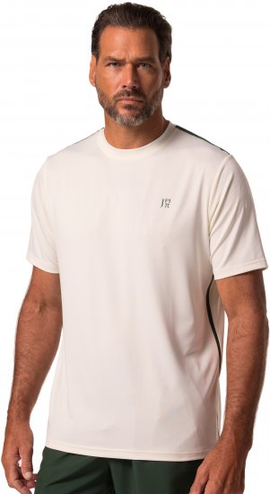 JP1880 QuickDry Stripes Tennis T-Shirt Off White - Haine sport & haine de exterior - Haine Sport & Exterior Bărbați Mărimi Mari