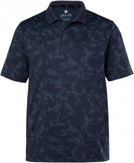 JP1880 Jay-Pi QuickDry AOP Golf Polo Shirt Navy Blue - Tricouri polo - Tricouri Polo Bărbați Mărimi Mari