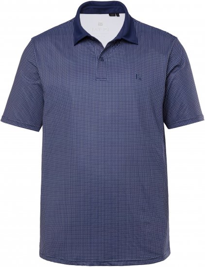 JP1880 Jay-Pi QuickDry Small Print Golf Polo Shirt Navy Blue - Tricouri polo - Tricouri Polo Bărbați Mărimi Mari