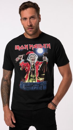 JP1880 Iron Maiden X-Mas Eddie Band T-Shirt Black - Tricouri - Tricouri Bărbați Mărimi Mari