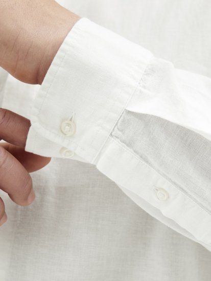 Jack & Jones Breeze Poplin Long Sleeve Shirt White - Cămăși - Cămăși Bărbați Mărimi Mari