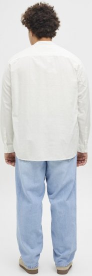 Jack & Jones Breeze Poplin Long Sleeve Shirt White - Cămăși - Cămăși Bărbați Mărimi Mari