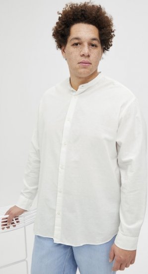 Jack & Jones Breeze Poplin Long Sleeve Shirt White - Cămăși - Cămăși Bărbați Mărimi Mari