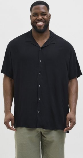 Jack & Jones Jeff Resort Shirt Black - Cămăși - Cămăși Bărbați Mărimi Mari