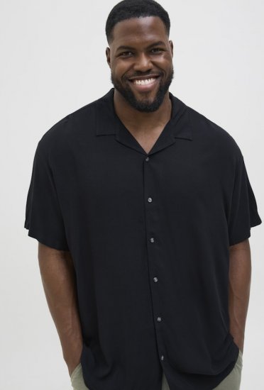 Jack & Jones Jeff Resort Shirt Black - Cămăși - Cămăși Bărbați Mărimi Mari