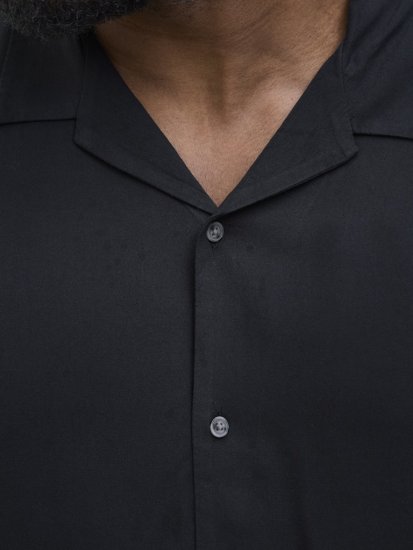 Jack & Jones Jeff Resort Shirt Black - Cămăși - Cămăși Bărbați Mărimi Mari