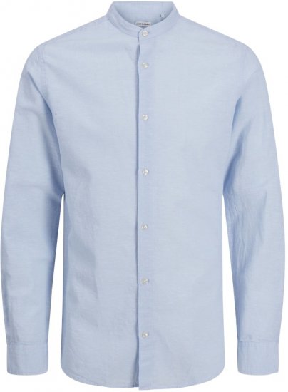 Jack & Jones Breeze Poplin Long Sleeve Shirt Chambray Blue - Cămăși - Cămăși Bărbați Mărimi Mari