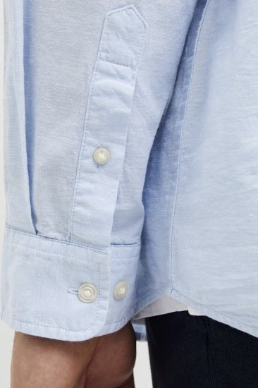 Jack & Jones Breeze Poplin Long Sleeve Shirt Chambray Blue - Cămăși - Cămăși Bărbați Mărimi Mari
