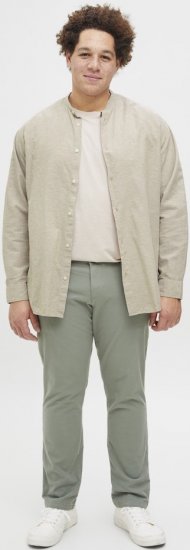 Jack & Jones Breeze Poplin Long Sleeve Shirt Beige - Cămăși - Cămăși Bărbați Mărimi Mari