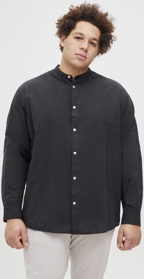 Jack & Jones Breeze Poplin Long Sleeve Shirt Black - Cămăși - Cămăși Bărbați Mărimi Mari