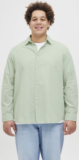 Jack & Jones Breeze Linen Blend Long Sleeve Shirt Iceberg Green - Cămăși - Cămăși Bărbați Mărimi Mari