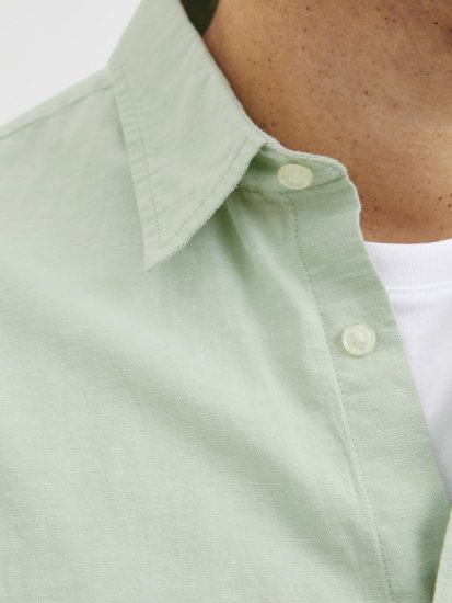 Jack & Jones Breeze Linen Blend Long Sleeve Shirt Iceberg Green - Cămăși - Cămăși Bărbați Mărimi Mari