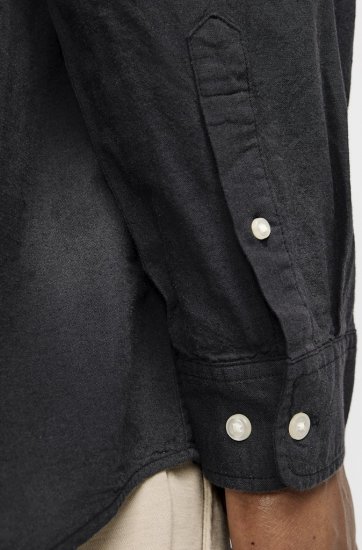 Jack & Jones Breeze Linen Blend Long Sleeve Shirt Black - Cămăși - Cămăși Bărbați Mărimi Mari