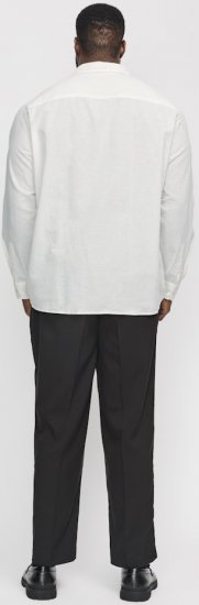 Jack & Jones Breeze Linen Blend Long Sleeve Shirt White - Cămăși - Cămăși Bărbați Mărimi Mari