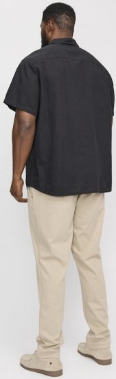 Jack & Jones Breeze Linen Blend Short Sleeve Shirt Black - Cămăși - Cămăși Bărbați Mărimi Mari