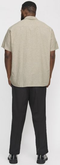 Jack & Jones Breeze Linen Blend Short Sleeve Shirt Beige - Cămăși - Cămăși Bărbați Mărimi Mari