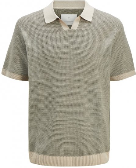 Jack & Jones Ceaston Knit Short Sleeve Sweater Vetiver - Pulovere & hanorace - Pulovere & Hanorace Bărbați Mărimi Mari