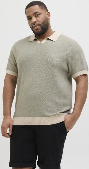 Jack & Jones Ceaston Knit Short Sleeve Sweater Vetiver - Pulovere & hanorace - Pulovere & Hanorace Bărbați Mărimi Mari