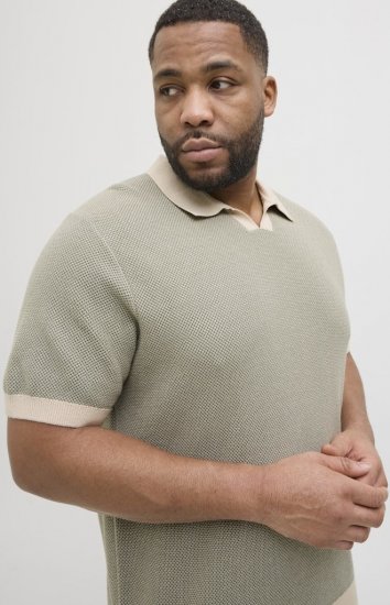 Jack & Jones Ceaston Knit Short Sleeve Sweater Vetiver - Pulovere & hanorace - Pulovere & Hanorace Bărbați Mărimi Mari