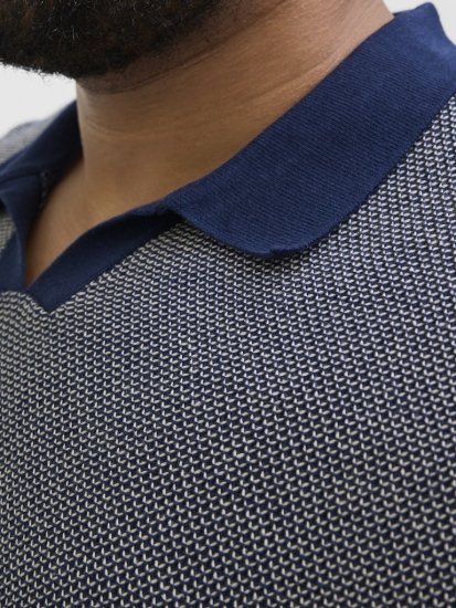 Jack & Jones Ceaston Knit Short Sleeve Sweater Grey/Blue - Pulovere & hanorace - Pulovere & Hanorace Bărbați Mărimi Mari