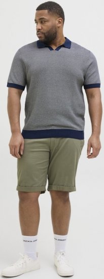 Jack & Jones Ceaston Knit Short Sleeve Sweater Grey/Blue - Pulovere & hanorace - Pulovere & Hanorace Bărbați Mărimi Mari