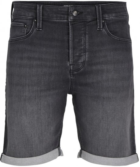 Jack & Jones Rick Con I.K. SHORTS Black Denim - Pantaloni scurți - Pantaloni Scurți Mărimi mari Bărbați 