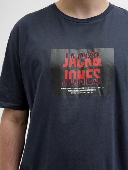 Jack & Jones Hudson Crew Neck T-Shirt Navy - Tricouri - Tricouri Bărbați Mărimi Mari