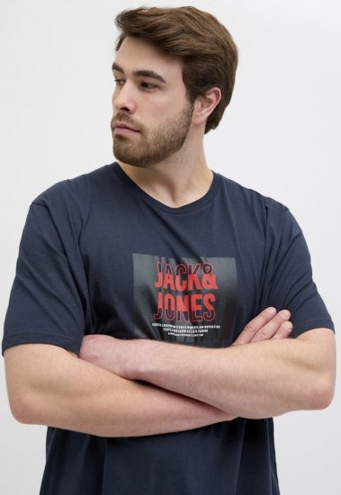 Jack & Jones Hudson Crew Neck T-Shirt Navy - Tricouri - Tricouri Bărbați Mărimi Mari