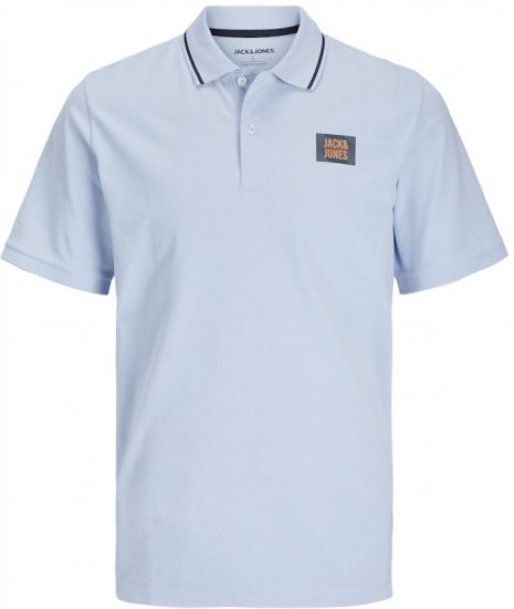 Jack & Jones Hudson Short Sleeve Polo Chambray Blue - Tricouri polo - Tricouri Polo Bărbați Mărimi Mari