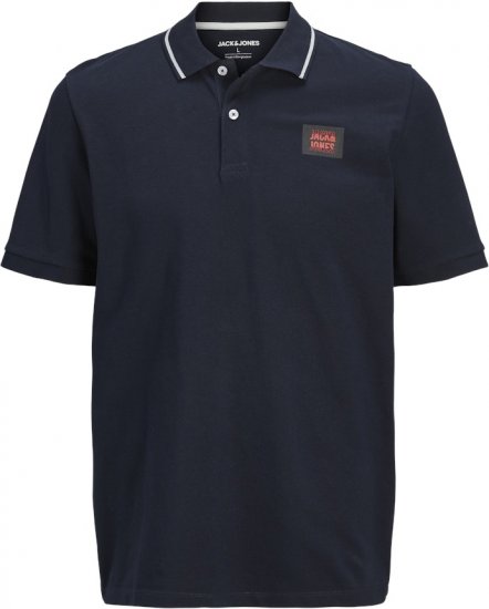 Jack & Jones Hudson Short Sleeve Polo Dark Navy - Tricouri polo - Tricouri Polo Bărbați Mărimi Mari