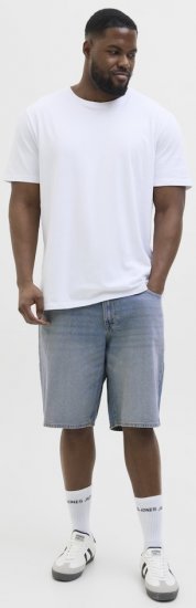 Jack & Jones Alex Original SQ171 Shorts Blue Denim - Pantaloni scurți - Pantaloni Scurți Mărimi mari Bărbați 