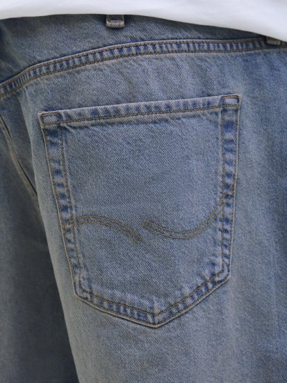 Jack & Jones Alex Original SQ171 Shorts Blue Denim - Pantaloni scurți - Pantaloni Scurți Mărimi mari Bărbați 