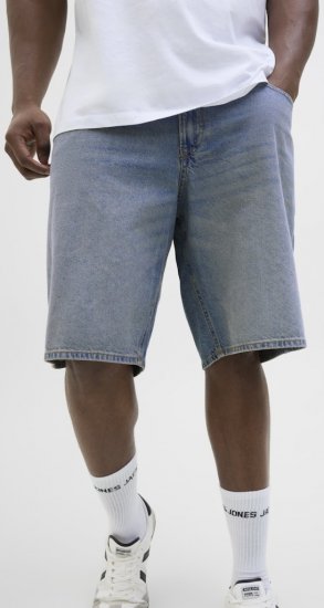 Jack & Jones Alex Original SQ171 Shorts Blue Denim - Pantaloni scurți - Pantaloni Scurți Mărimi mari Bărbați 